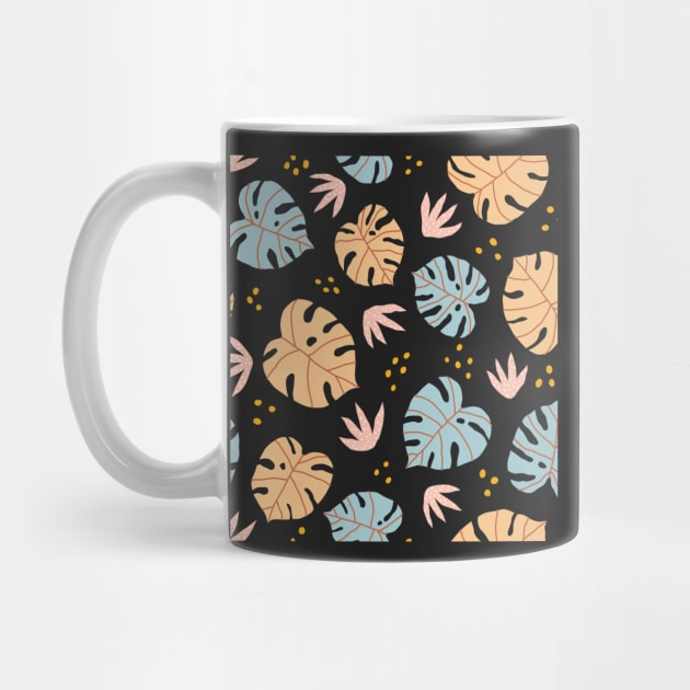 Monstera Plants Colorful Pattern by edwardecho